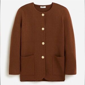 J.Crew Giselle sweater blazer in Heather walnut